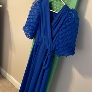 😍😍Couture 80s Gown😍😍 Royal Blue Puffy Sleeve Vintage Dress